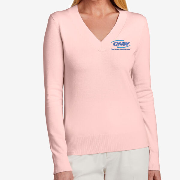   - Women's Cotton Stretch V Neck Sweater Thumbnail