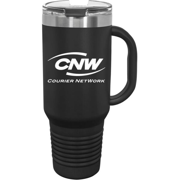   - Premium 40oz Travel Mug with Snap Lid & Straw Thumbnail